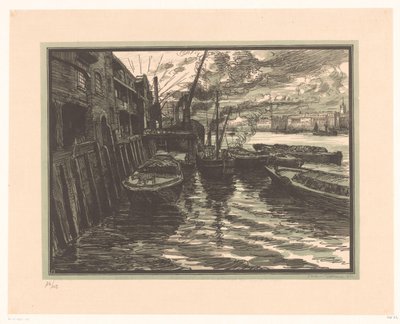 Balandros en el Támesis en Londres de Jacques Beltrand (signed by artist)