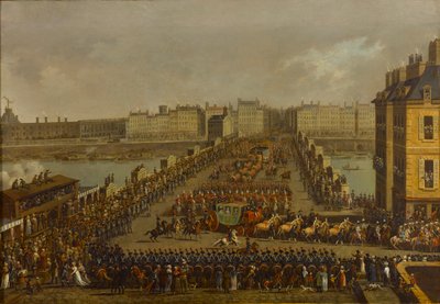 La procesión imperial en camino a la ceremonia de coronación el 2 de diciembre de 1804 de Jacques Bertaux