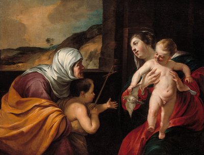 Virgen y Niño con Santa Isabel y el Niño San Juan Bautista, 1628-29 de Jacques Blanchard