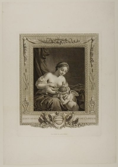La educación de Cupido (grabado) de Jacques Bouillard