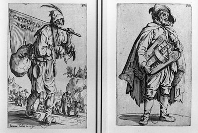 Un mendigo y un organillero de Jacques Callot