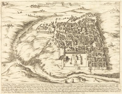 Vista aérea de la ciudad de Jerusalén de Jacques Callot