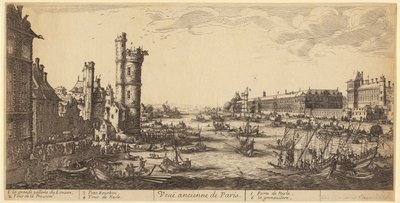 Vista del Louvre, lámina 1 de la serie «Las dos grandes vistas de París» de Jacques Callot