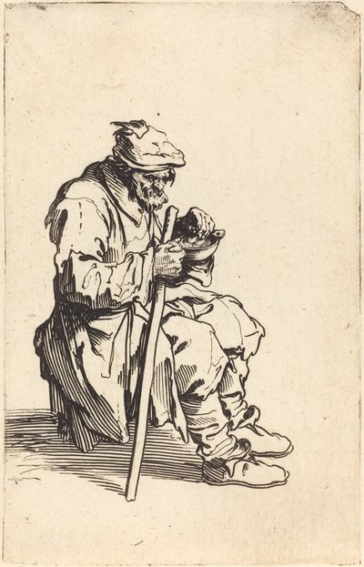 Mendigo comiendo, c. 1622 de Jacques Callot