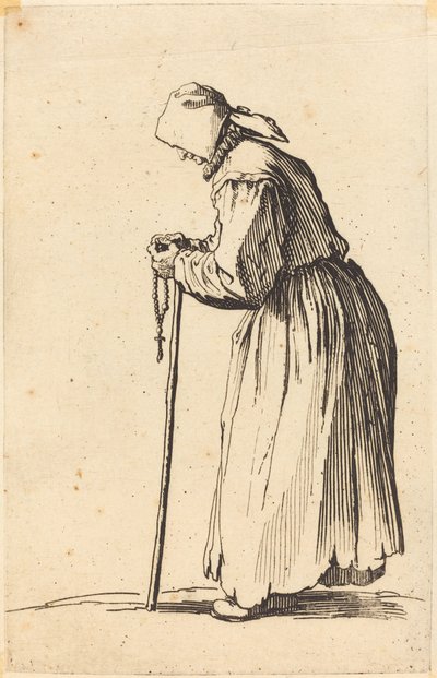 Mendiga con rosario de Jacques Callot