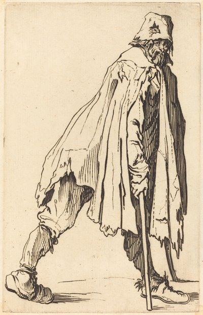 Mendigo con muletas y gorra de Jacques Callot