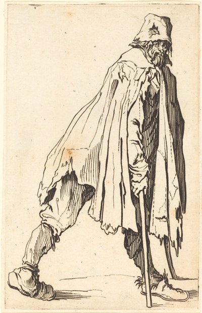 Mendigo con Muletas y Gorro de Jacques Callot