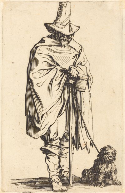 Mendigo con perro, c. 1622 de Jacques Callot
