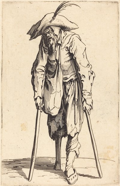 Mendigo con pierna de madera de Jacques Callot