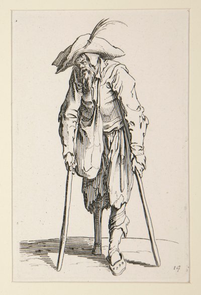 Mendiga con pata de palo, de The Beggars (Le mendiant a la jambe de bois) de Jacques Callot