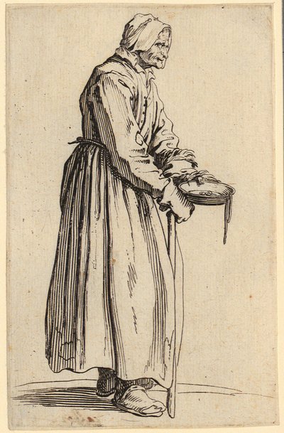 Mendiga con plato, lámina 20 de la serie «Los mendigos» de Jacques Callot