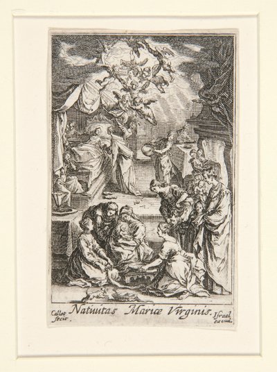 Nacimiento de la Virgen, n. 2 de La vida de la Virgen de Jacques Callot