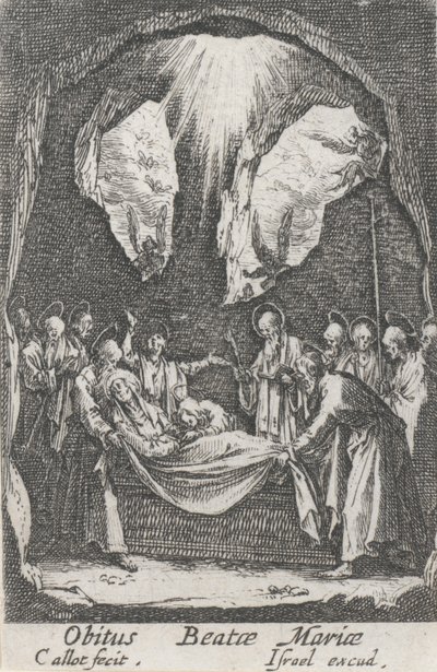 Entierro de la Virgen, n. 12 de La vida de la Virgen de Jacques Callot