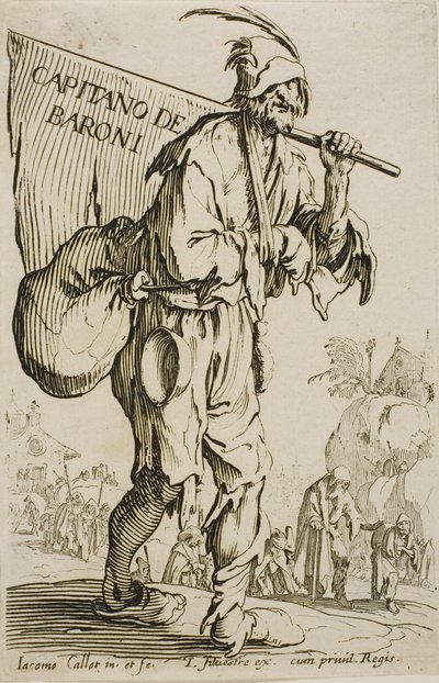 Capitán de los Barones, frontispicio de Los Mendigos de Jacques Callot