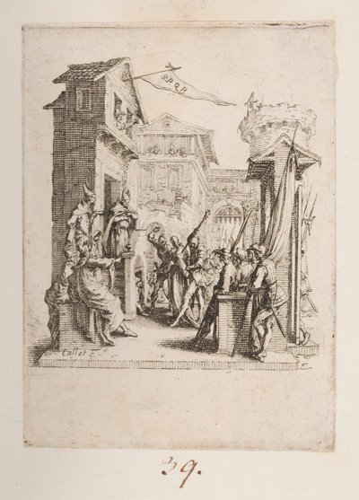 Cristo llevado ante Caiphe, n. 7 de 11 de La Petite Passion de Jacques Callot