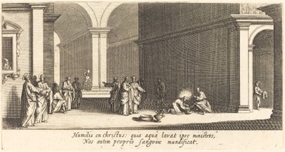 Cristo lavando los pies de los apóstoles de Jacques Callot