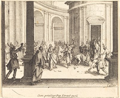 Cristo y la mujer sorprendida en adulterio de Jacques Callot