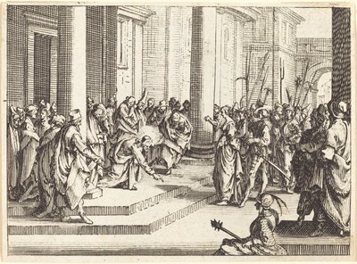 Cristo y la mujer sorprendida en adulterio de Jacques Callot