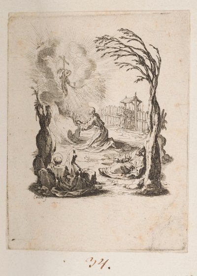 Cristo en el Huerto de los Olivos, n. 3 de 11 de La Petite Passion de Jacques Callot
