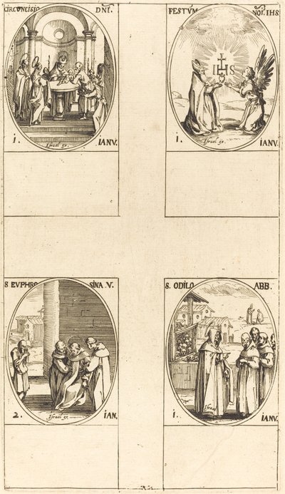 Circuncisión; Festival del Nombre de Cristo; San Odilo; Santa Eufrosina de Jacques Callot