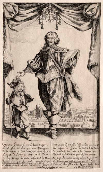 Claude Deruet y su hijo, 1632 de Jacques Callot