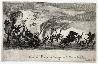 Combat a la barriere, la entrada de los Sieures de Couvonge y de Chalabre ... (grabado) de Jacques Callot