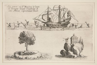 ¿Lucha? la Barrière, Esta entrada es del Conde de Brionne Gran Chambelán de Su Alteza, en representación de Jason de Jacques Callot