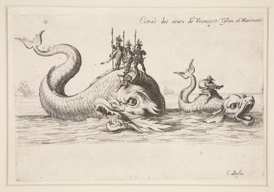 ¿Lucha? la Barrière, Entrada de MM. de Varncourt, Tyllon y Marimont de Jacques Callot
