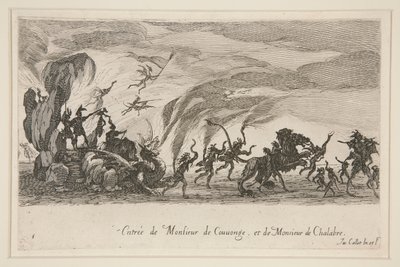 ¿Lucha? el Barri?re, Entrada de Monsieur de Couvonge y Monsieur de Chalabre de Jacques Callot