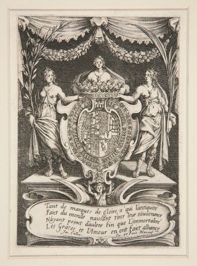 ¿Lucha? la Barri?re, Frontispicio, Los brazos de Lorraine-Chevreuse de Jacques Callot