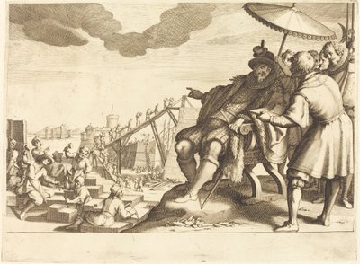 Construcción y fortificación del puerto de Livorno, c. 1614 de Jacques Callot