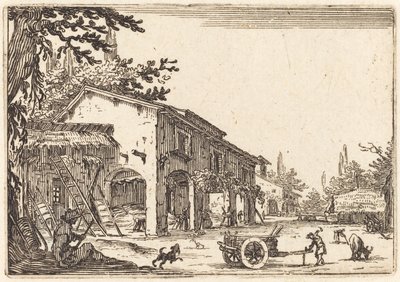Patio de una granja, c. 1622 de Jacques Callot
