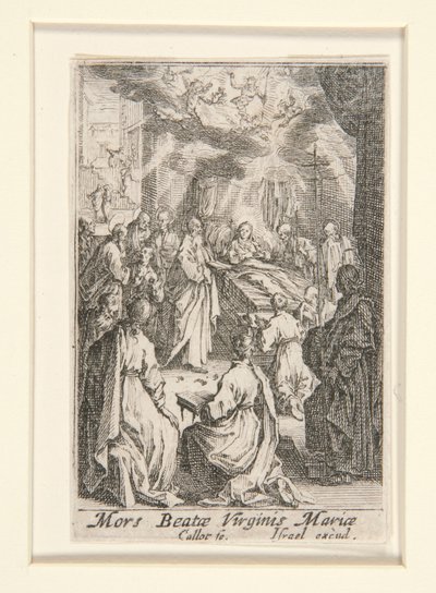 Muerte de la Virgen, n. 11 de La vida de la Virgen de Jacques Callot
