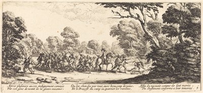 Descubrimiento de los soldados criminales, c. 1633 de Jacques Callot