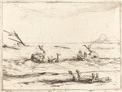 Delfines y cocodrilo de Jacques Callot