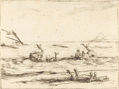 Delfines y Cocodrilo de Jacques Callot
