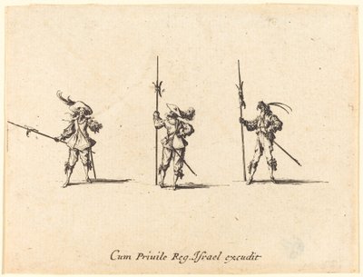 Ejercicio con alabardas, 1634-1635 de Jacques Callot
