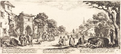 Soldados moribundos al borde del camino de Jacques Callot