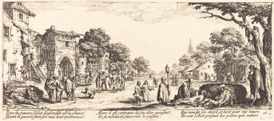 Soldados moribundos al borde del camino de Jacques Callot