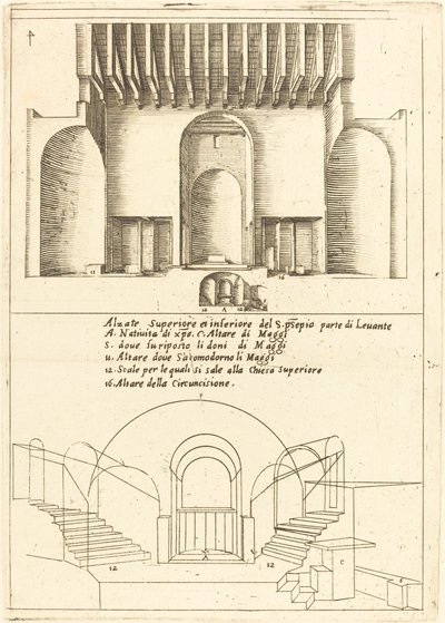 Elevación de la Iglesia del Santo Pesebre de Jacques Callot