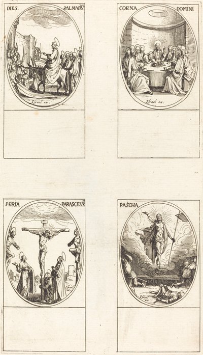 Entrada en Jerusalén; Última Cena; Crucifixión; Resurrección de Jacques Callot