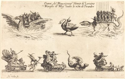 Entrada de Monseigneur Henry de Lorraine, Marqués de Moy, bajo el nombre de Pirandre de Jacques Callot