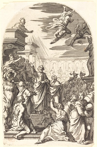 Caída de Simón el Mago de Jacques Callot