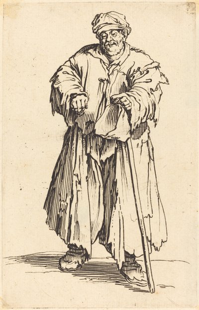 Mendigo Gordo con la Mirada Baja, c. 1622 de Jacques Callot