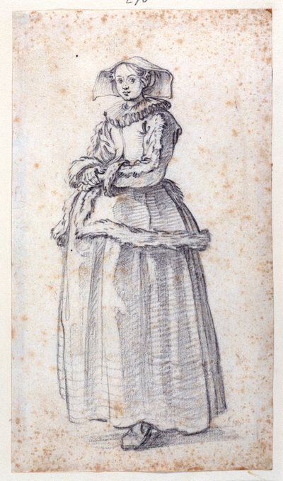 Figura con vestido adornado con piel de Jacques Callot