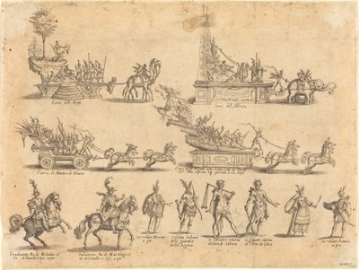 Carrozas y participantes de Jacques Callot