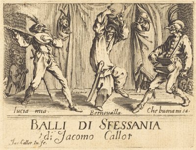Frontispicio para Balli di Sfessania, c. 1622 de Jacques Callot