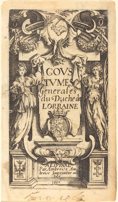 Frontispicio para "Las Costumbres de Lorena" de Jacques Callot