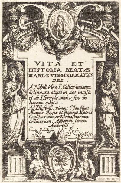 Frontispicio para "La Vida de la Virgen" de Jacques Callot