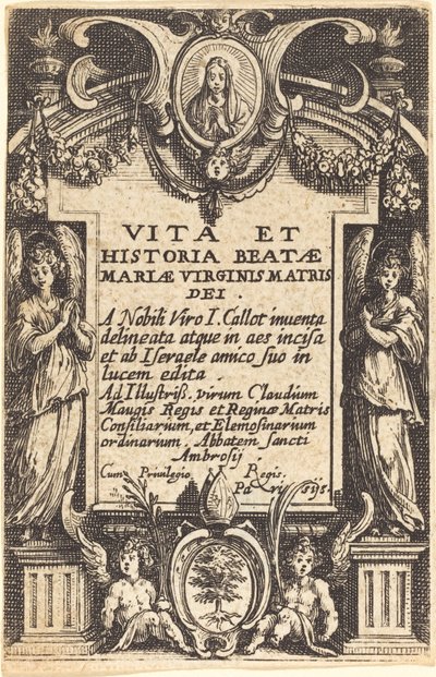 Frontispicio para "La Vida de la Virgen" de Jacques Callot